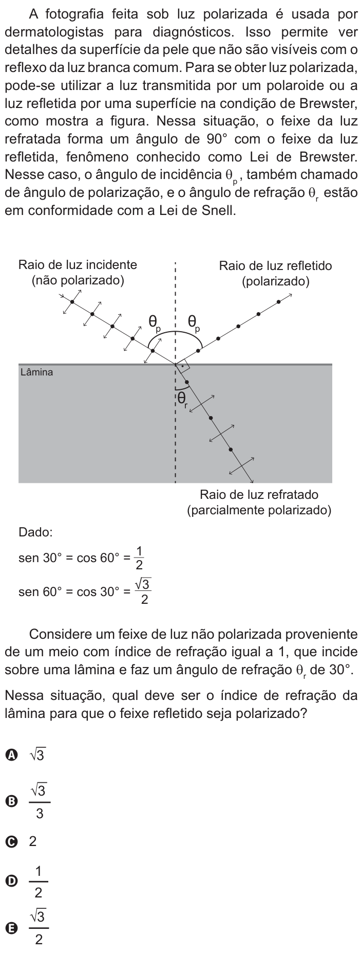 Questão 86 no caderno Branco do ENEM PPL 2015