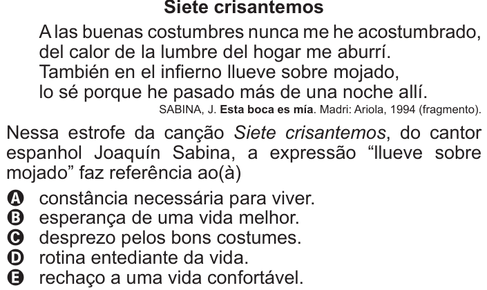 Questão 94 no caderno Cinza do ENEM PPL 2015