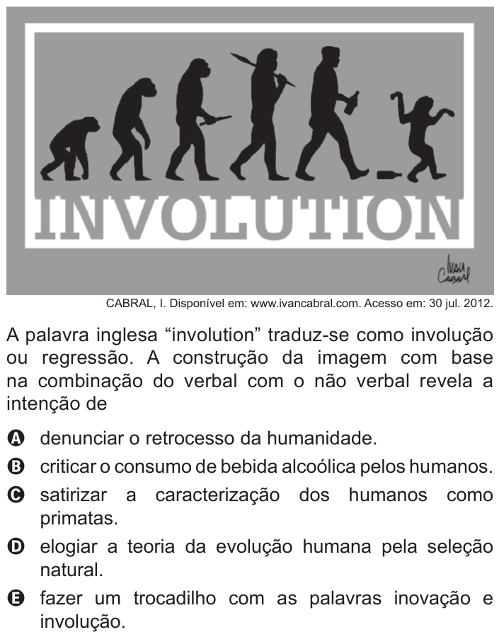 Questão 98 no caderno Cinza do ENEM PPL 2015