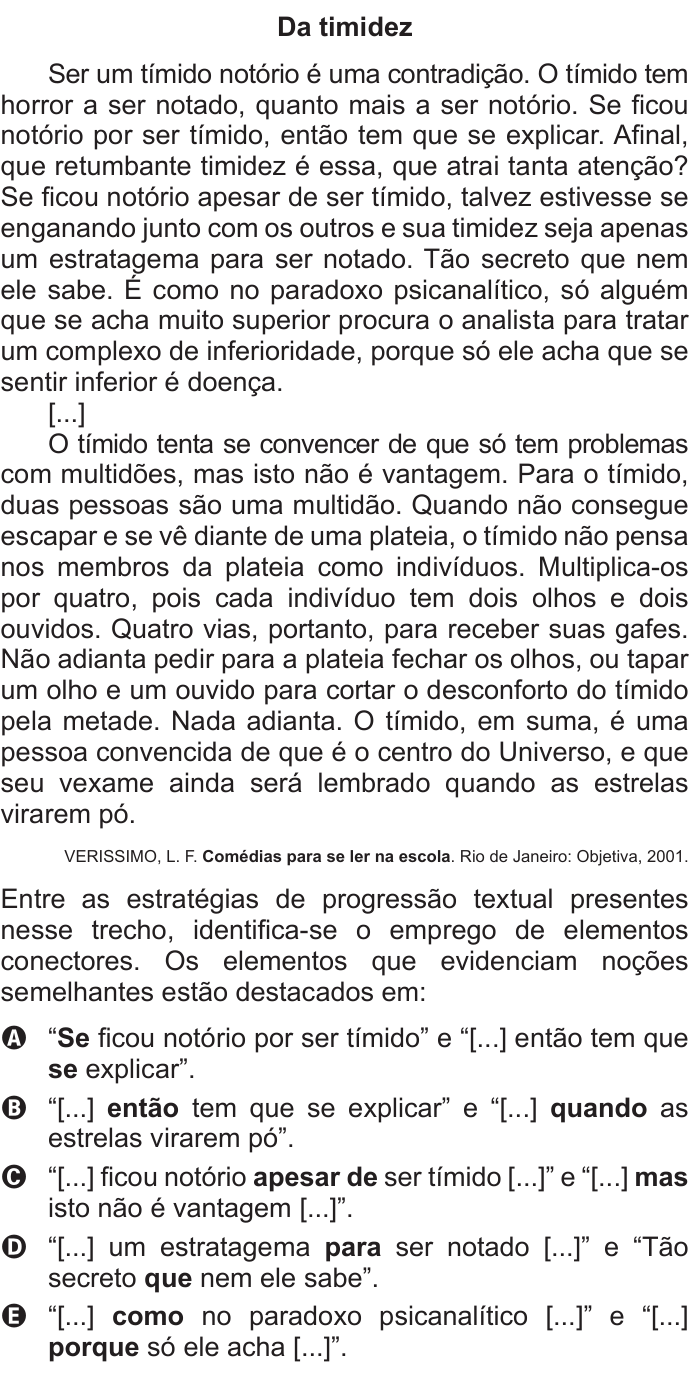 Questão 99 no caderno Cinza do ENEM PPL 2015