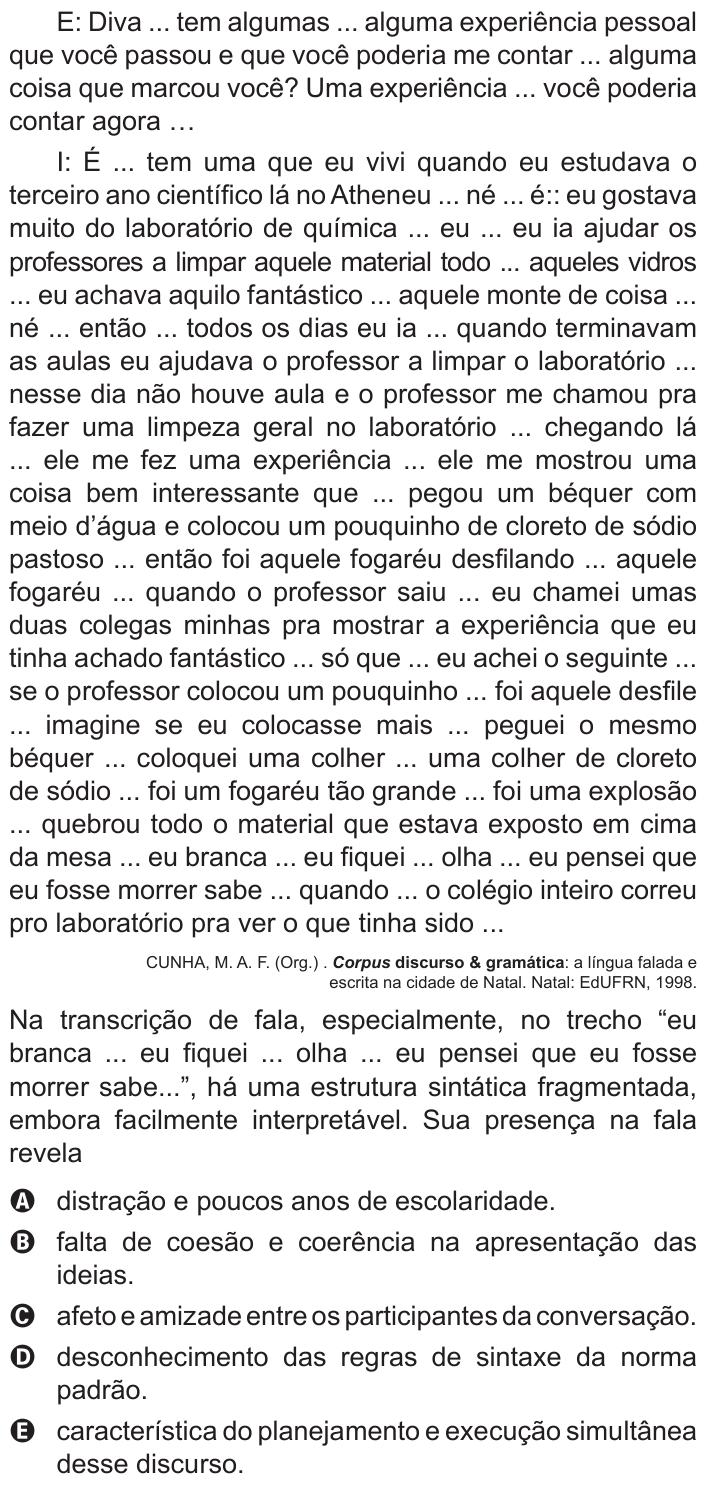 Questão 101 no caderno Cinza do ENEM PPL 2015