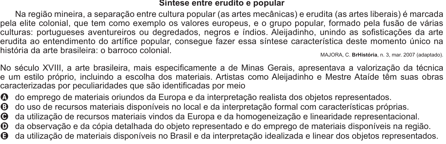 Questão 108 no caderno Cinza do ENEM PPL 2015