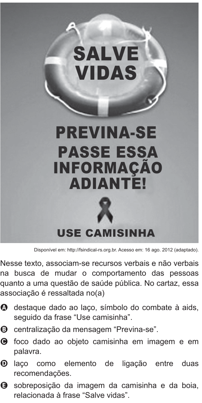 Questão 112 no caderno Cinza do ENEM PPL 2015