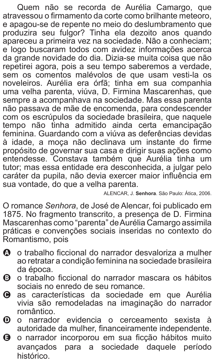 Questão 117 no caderno Cinza do ENEM PPL 2015