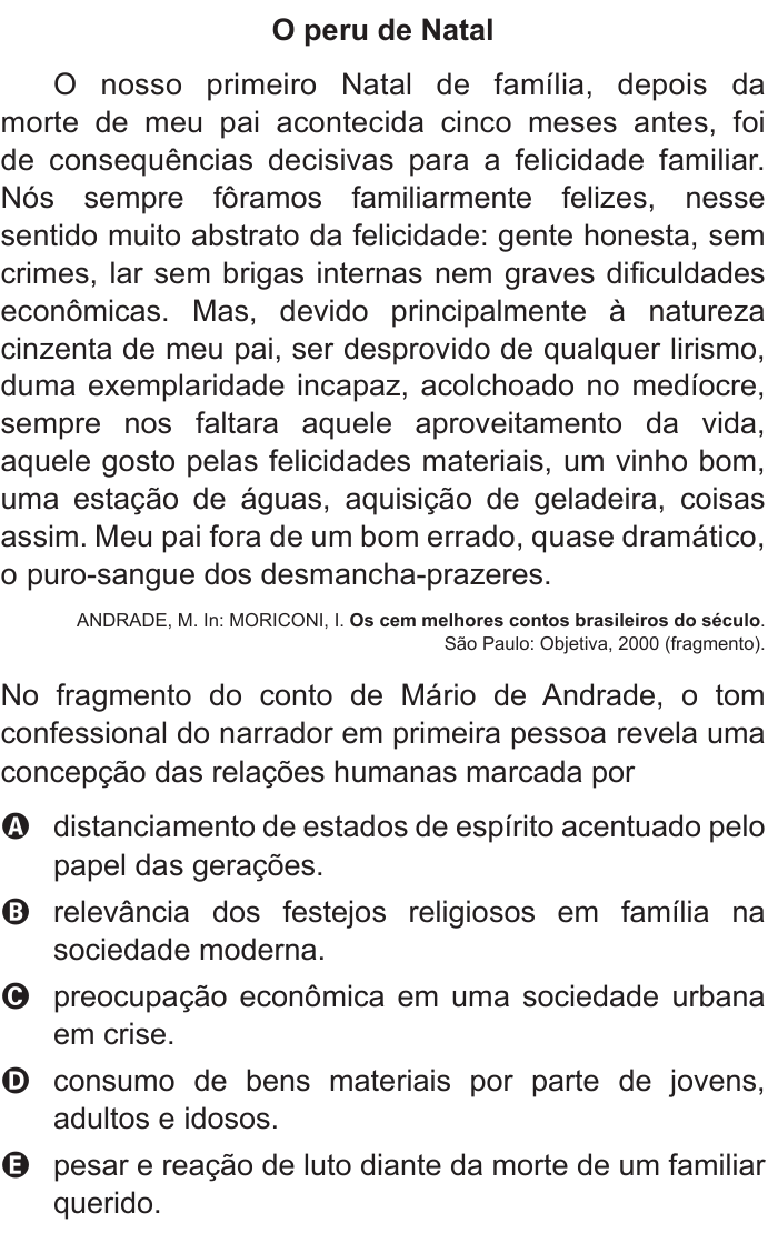 Questão 118 no caderno Cinza do ENEM PPL 2015