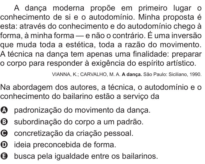 Questão 130 no caderno Cinza do ENEM PPL 2015