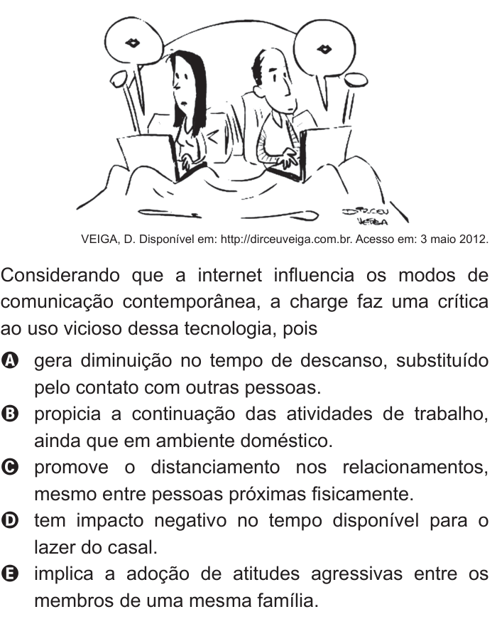 Questão 133 no caderno Cinza do ENEM PPL 2015