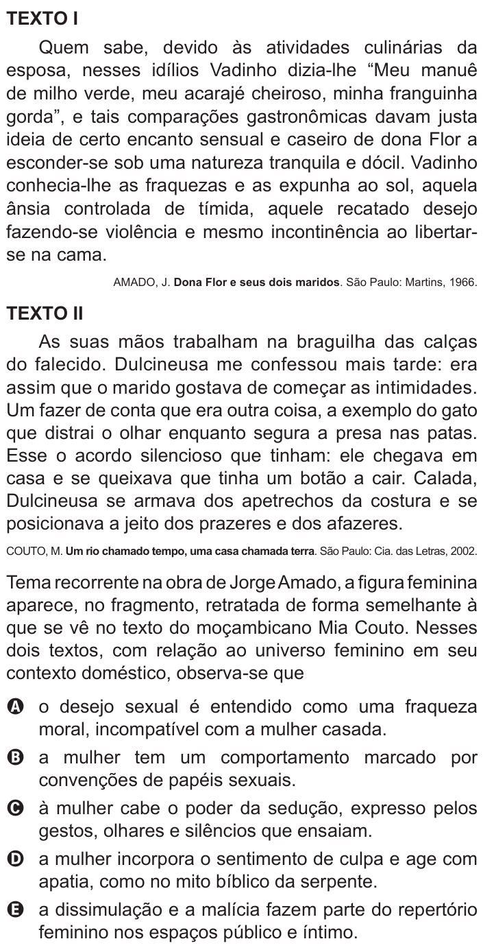 Questão 135 no caderno Cinza do ENEM PPL 2015