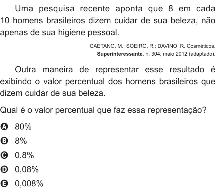 Questão 136 no caderno Cinza do ENEM PPL 2015