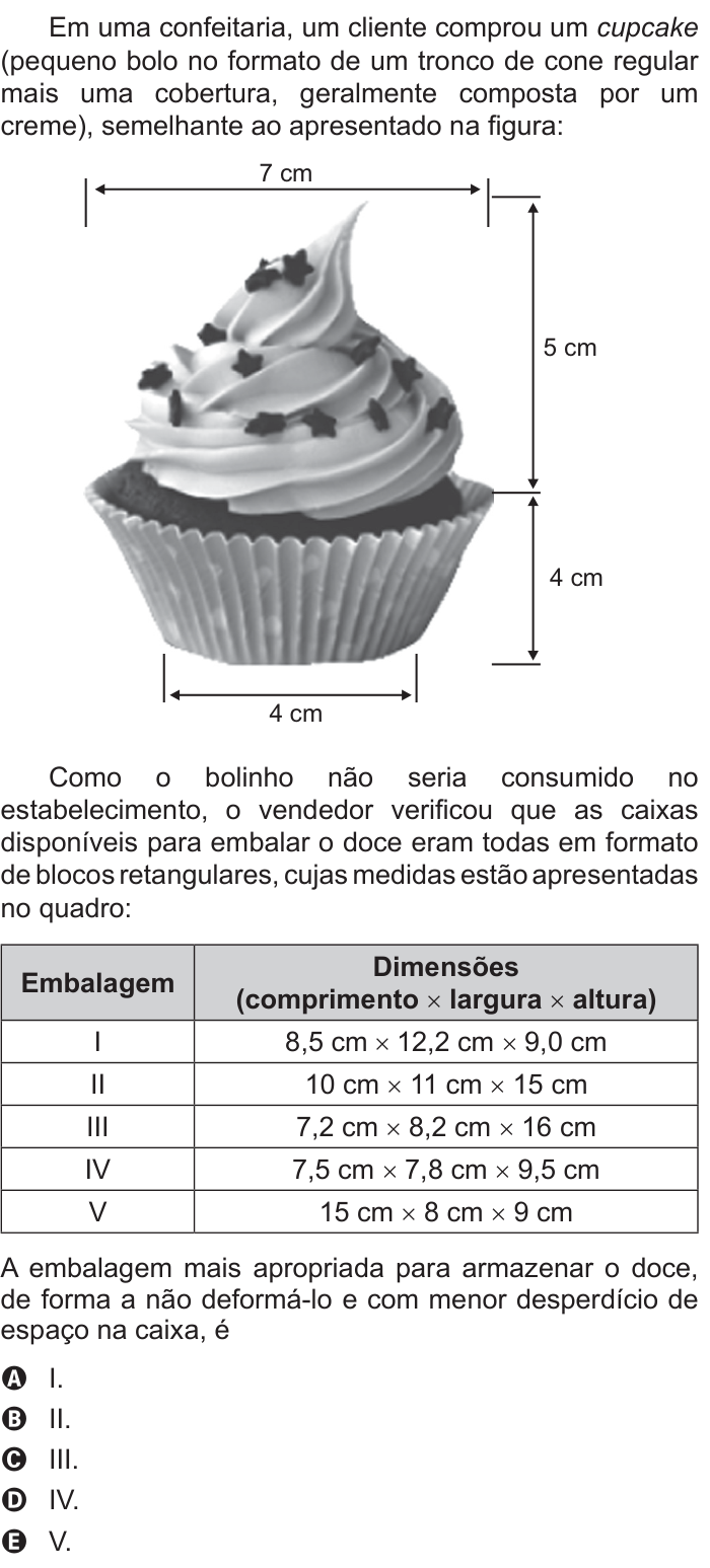Questão 139 no caderno Cinza do ENEM PPL 2015