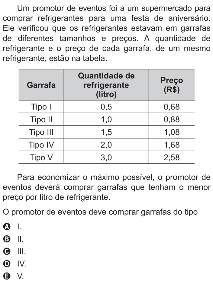 Questão 144 no caderno Cinza do ENEM PPL 2015