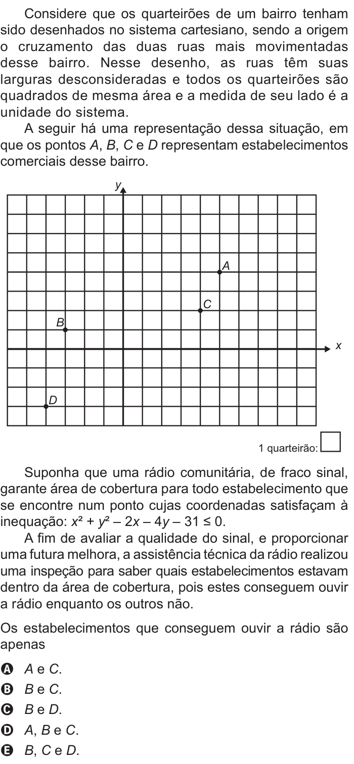 Questão 154 no caderno Cinza do ENEM PPL 2015