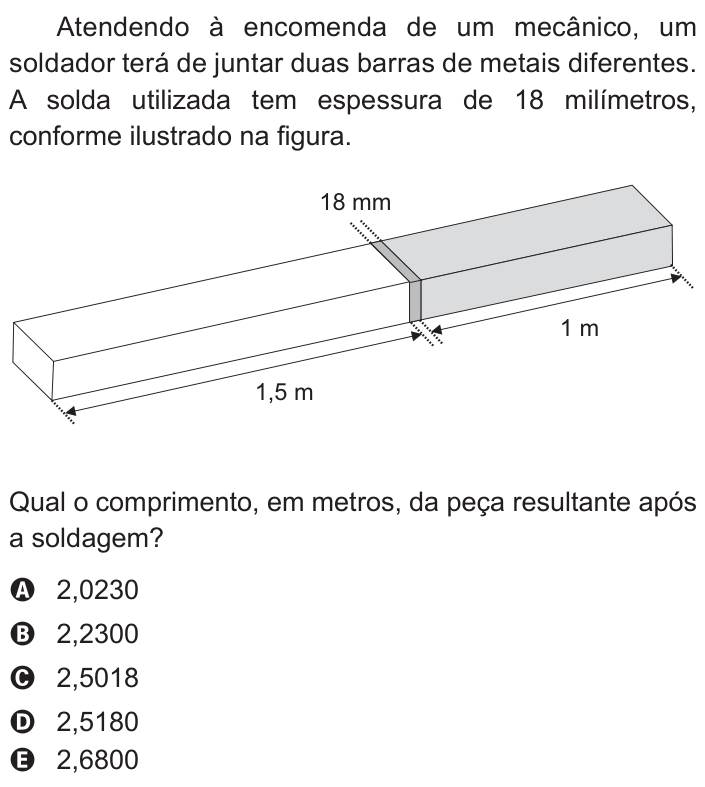 Questão 160 no caderno Cinza do ENEM PPL 2015