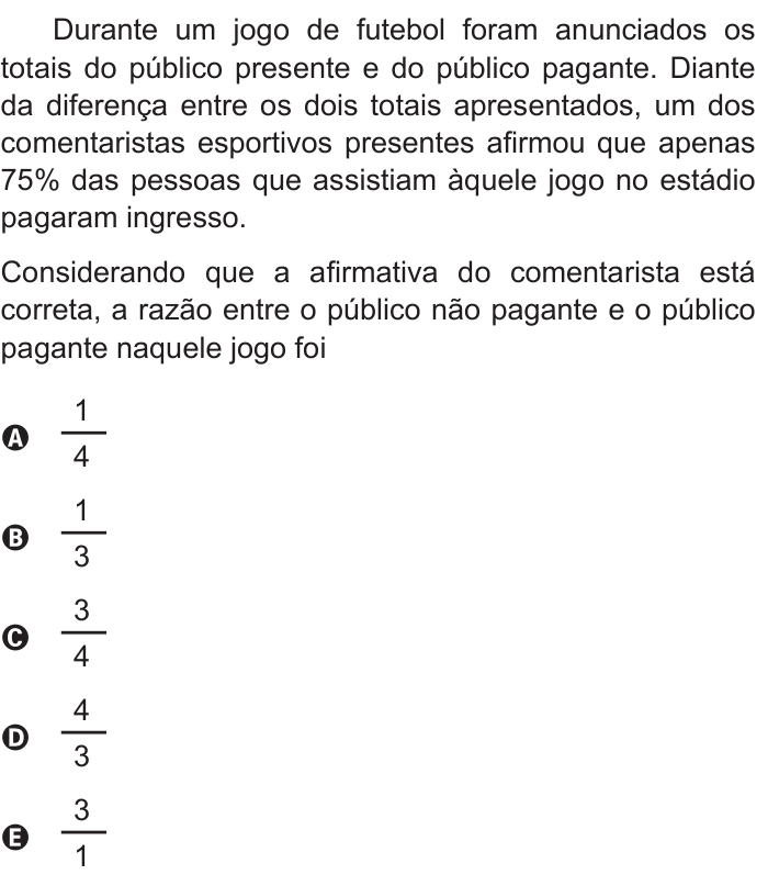 Questão 162 no caderno Cinza do ENEM PPL 2015