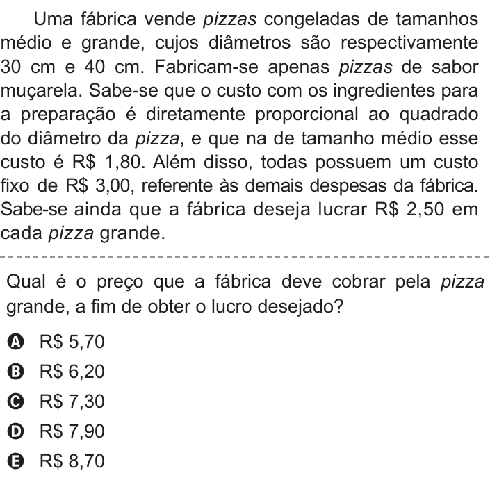 Questão 164 no caderno Cinza do ENEM PPL 2015