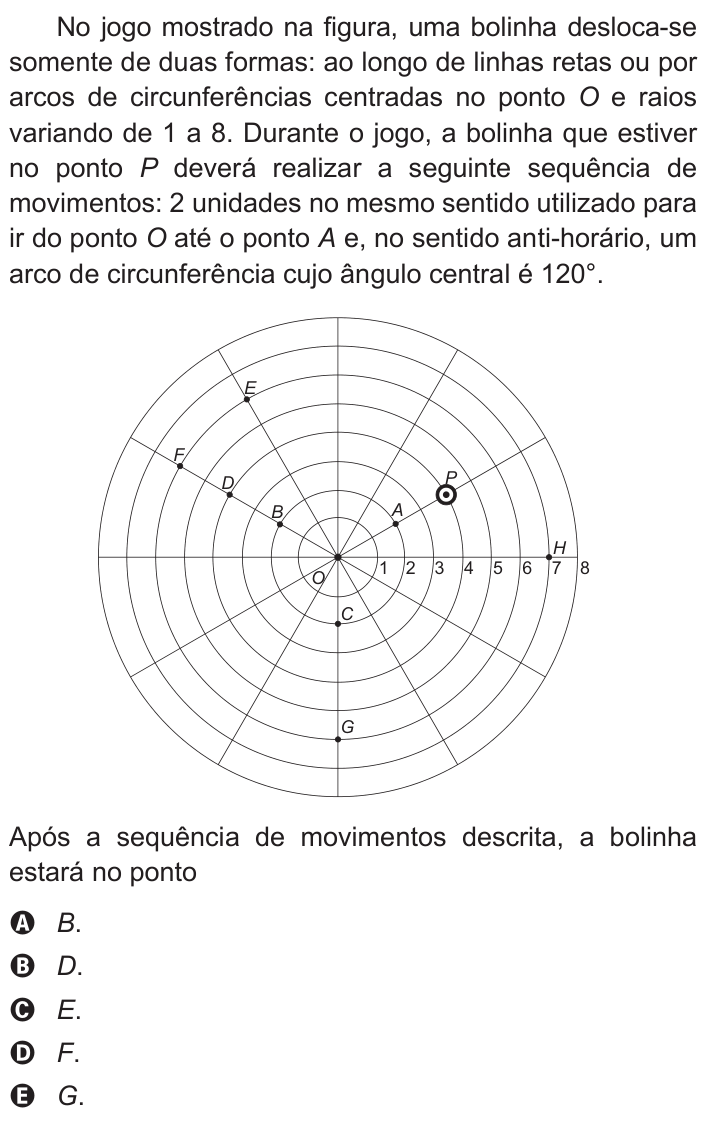 Questão 165 no caderno Cinza do ENEM PPL 2015