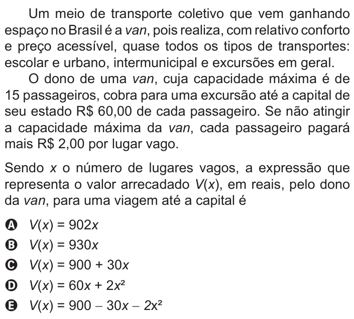 Questão 172 no caderno Cinza do ENEM PPL 2015