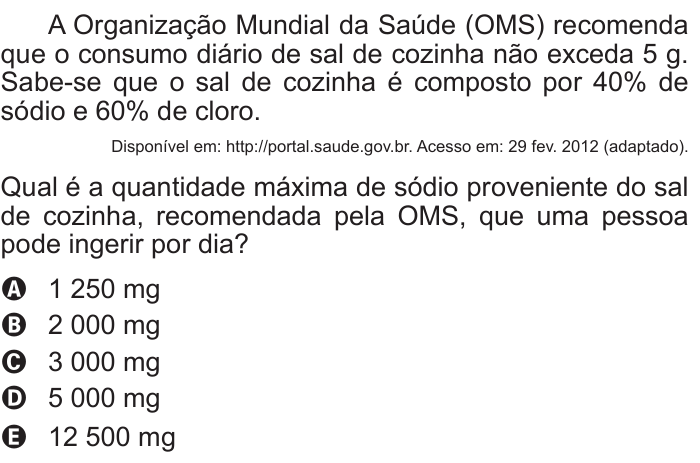 Questão 174 no caderno Cinza do ENEM PPL 2015