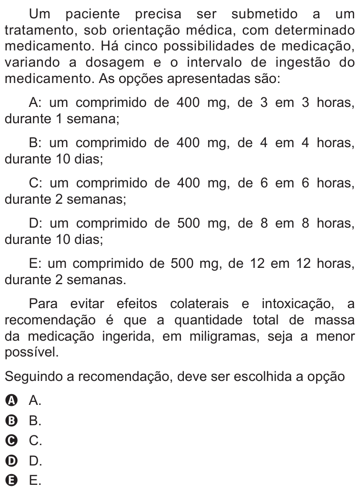 Questão 177 no caderno Cinza do ENEM PPL 2015