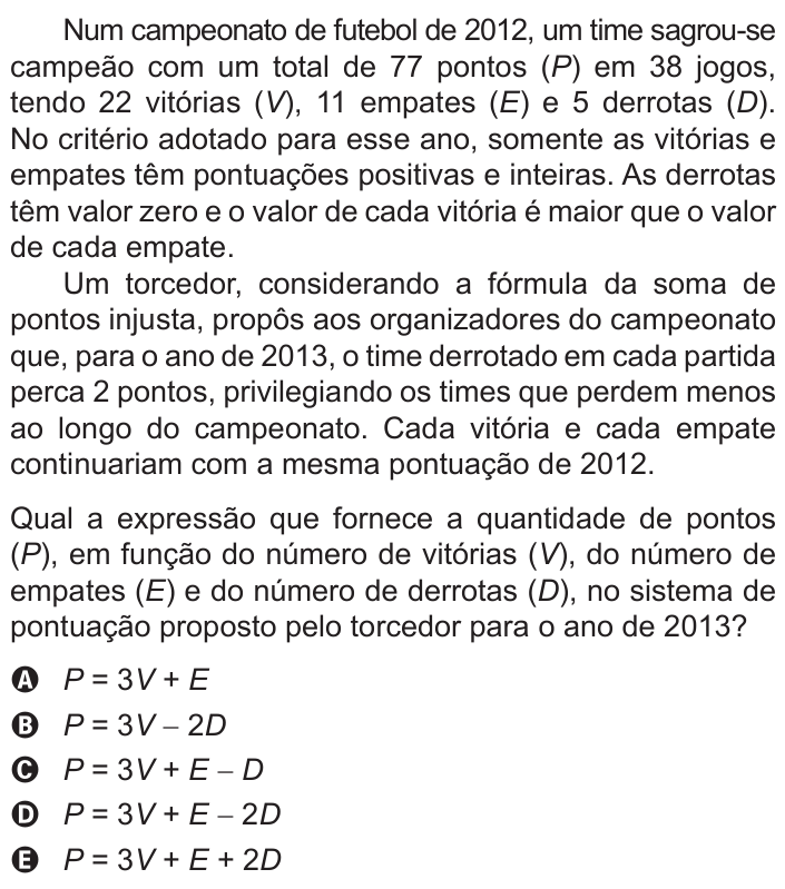 Questão 180 no caderno Cinza do ENEM PPL 2015