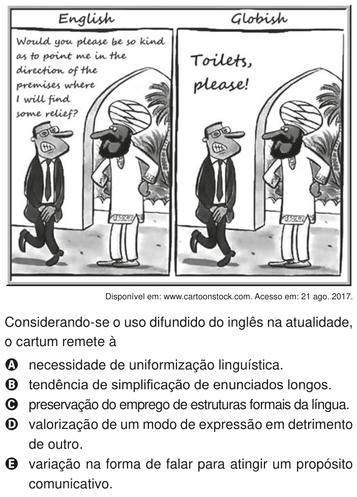 Questão 2 no caderno Azul do ENEM PPL 2020