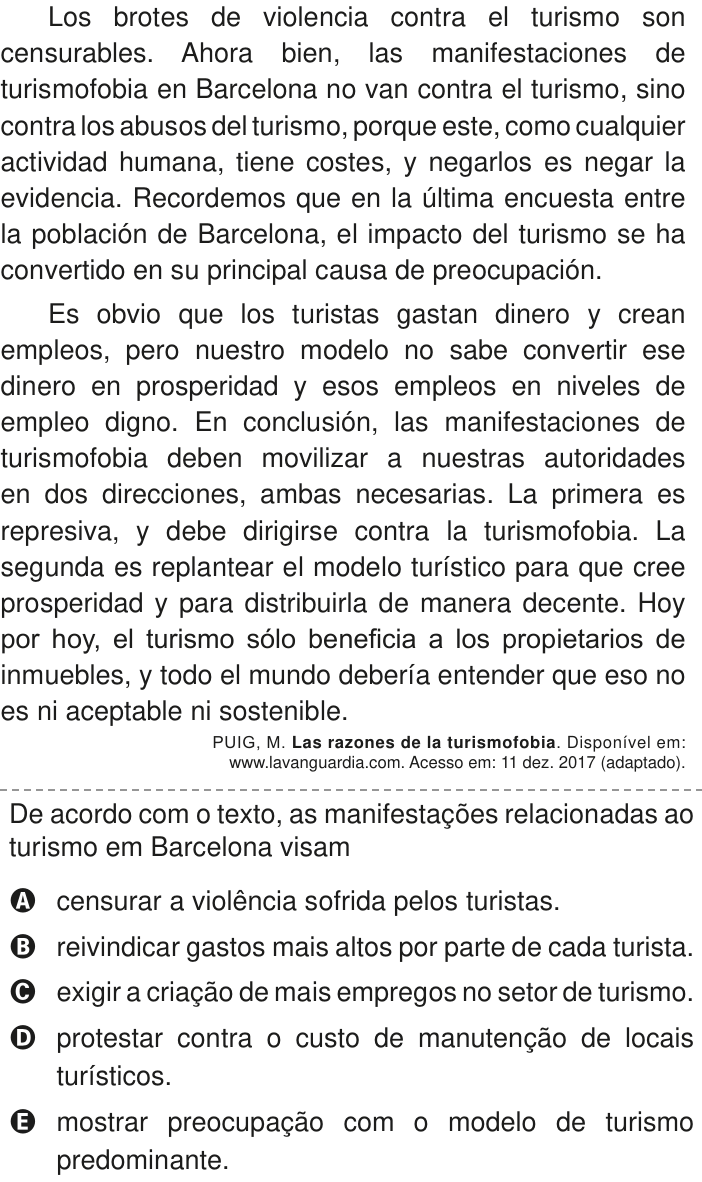 Questão 2 no caderno Azul do ENEM PPL 2020