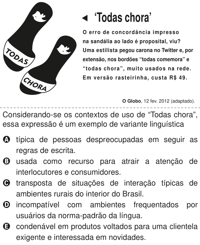 Questão 7 no caderno Azul do ENEM PPL 2020
