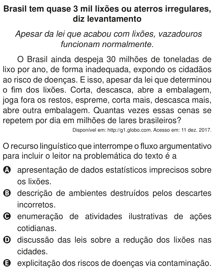 Questão 11 no caderno Azul do ENEM PPL 2020