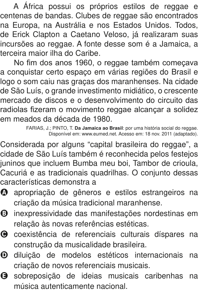 Questão 13 no caderno Azul do ENEM PPL 2020