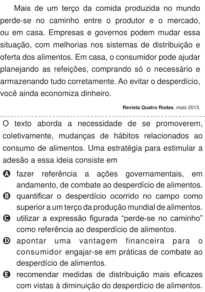 Questão 19 no caderno Azul do ENEM PPL 2020