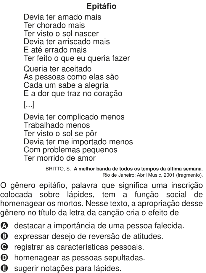 Questão 22 no caderno Azul do ENEM PPL 2020