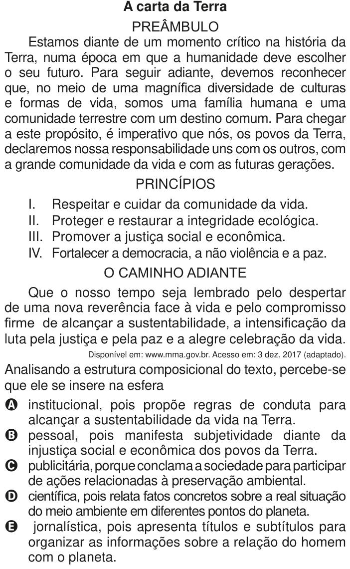 Questão 27 no caderno Azul do ENEM PPL 2020