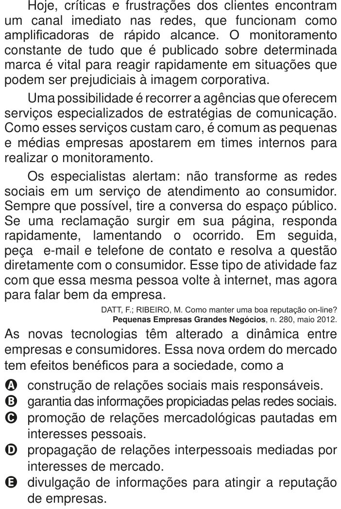 Questão 31 no caderno Azul do ENEM PPL 2020