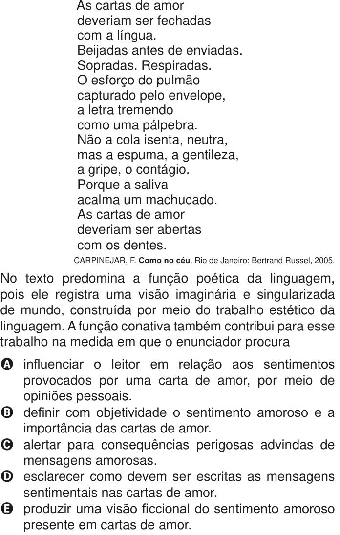 Questão 40 no caderno Azul do ENEM PPL 2020
