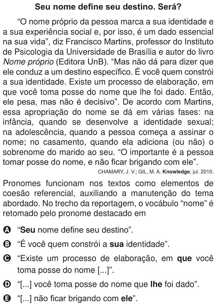 Questão 45 no caderno Azul do ENEM PPL 2020