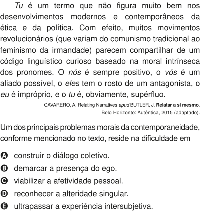 Questão 46 no caderno Azul do ENEM PPL 2020