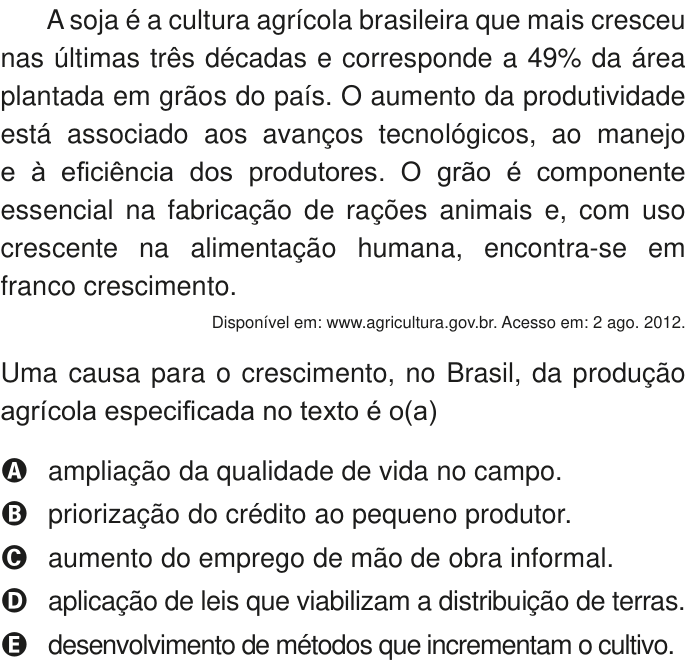 Questão 47 no caderno Azul do ENEM PPL 2020