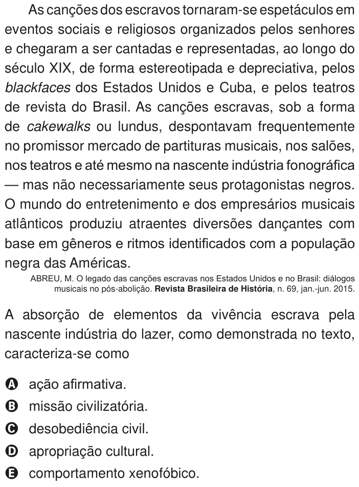 Questão 48 no caderno Azul do ENEM PPL 2020