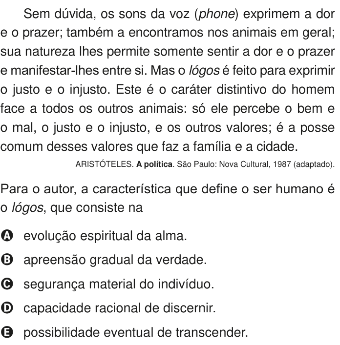 Questão 50 no caderno Azul do ENEM PPL 2020