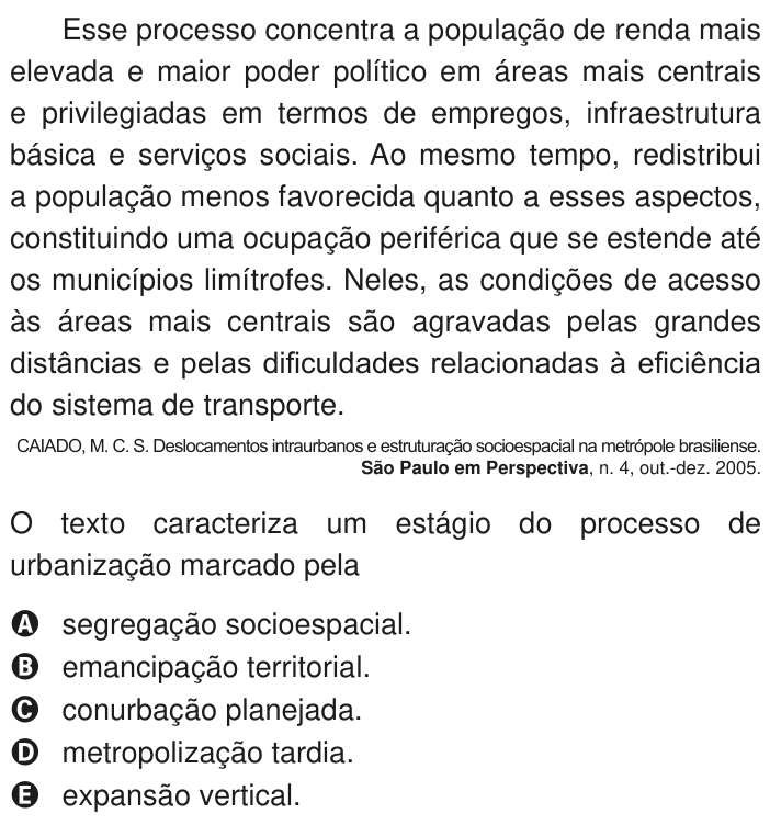 Questão 53 no caderno Azul do ENEM PPL 2020