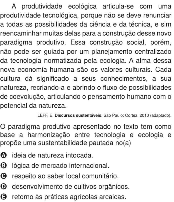 Questão 56 no caderno Azul do ENEM PPL 2020