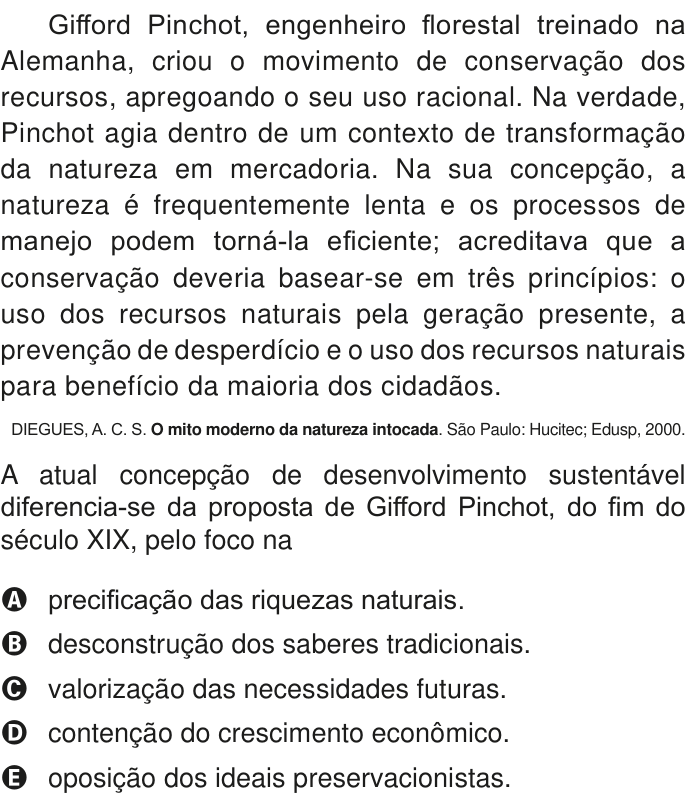 Questão 62 no caderno Azul do ENEM PPL 2020