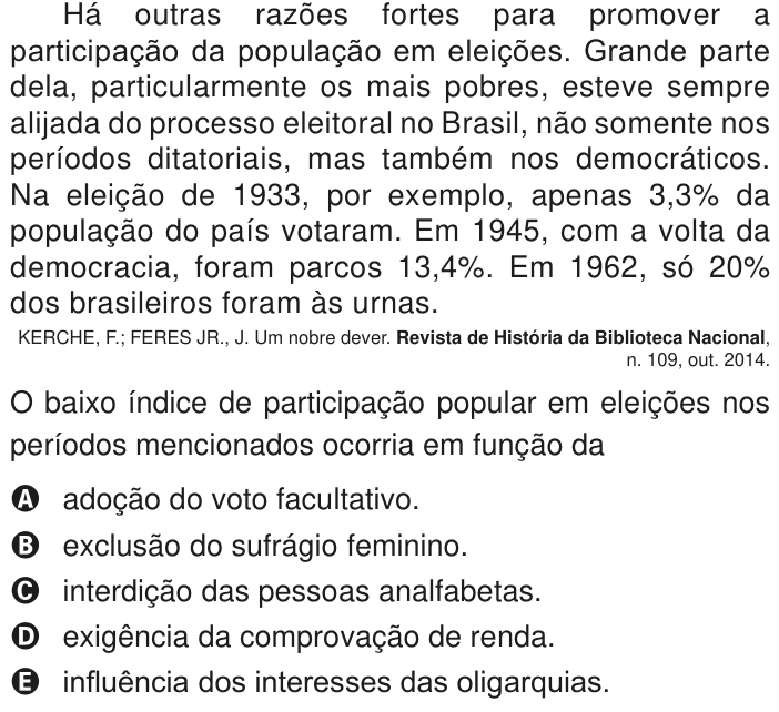 Questão 67 no caderno Azul do ENEM PPL 2020