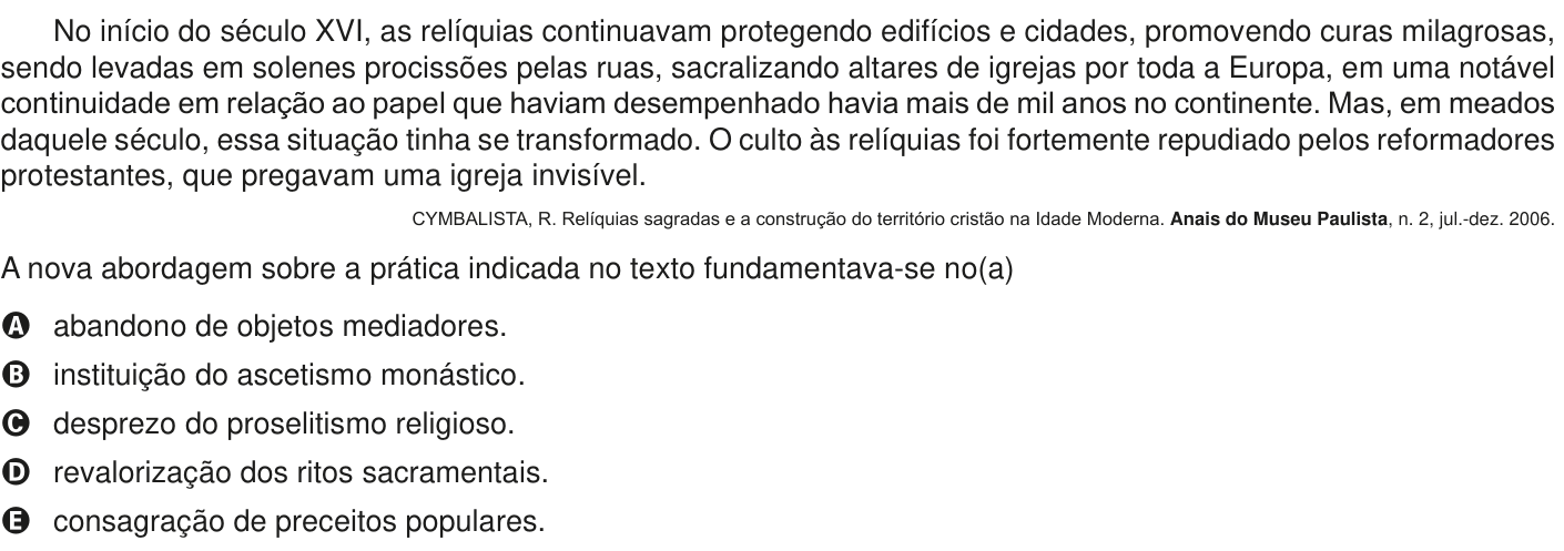 Questão 74 no caderno Azul do ENEM PPL 2020