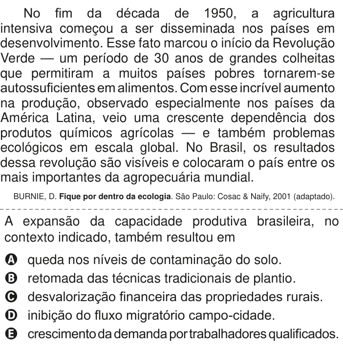 Questão 78 no caderno Azul do ENEM PPL 2020