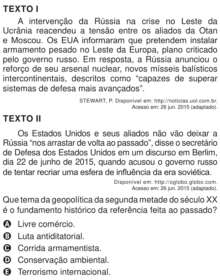 Questão 79 no caderno Azul do ENEM PPL 2020