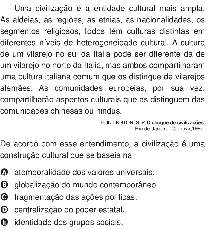 Questão 81 no caderno Azul do ENEM PPL 2020