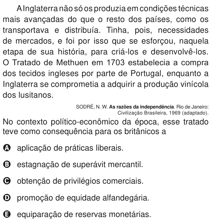 Questão 85 no caderno Azul do ENEM PPL 2020