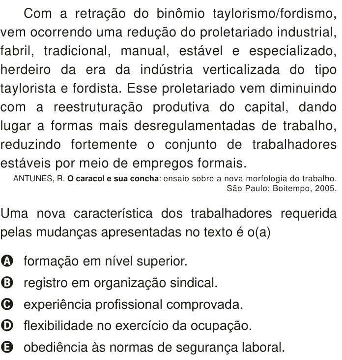 Questão 86 no caderno Azul do ENEM PPL 2020