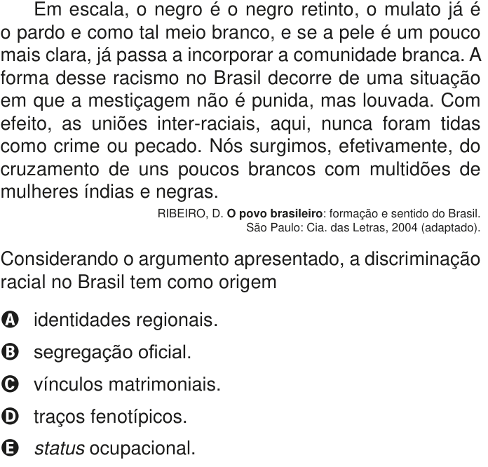 Questão 87 no caderno Azul do ENEM PPL 2020